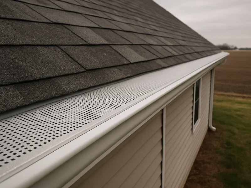 Gutter guard installed on a home roofline in Greentown, IN