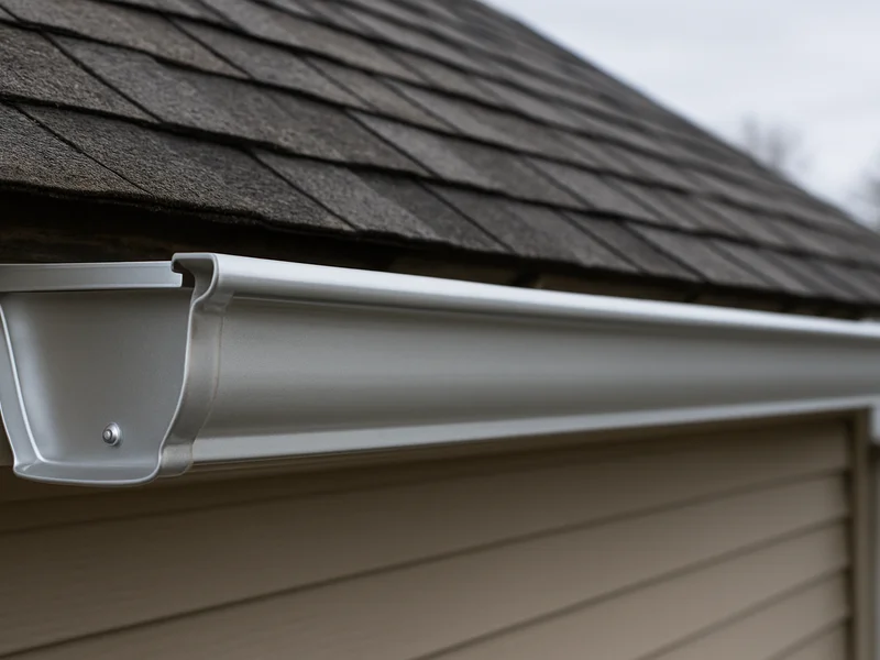 After: repaired gutter re-hung and properly pitched